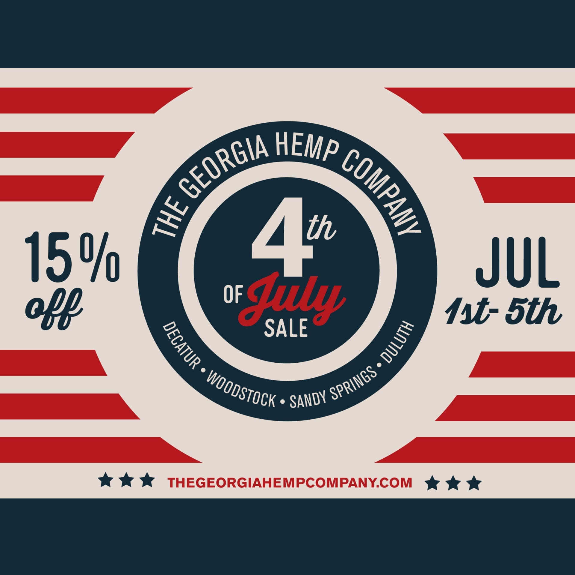 4th of July Sale: Get 15% off July 1-5th!