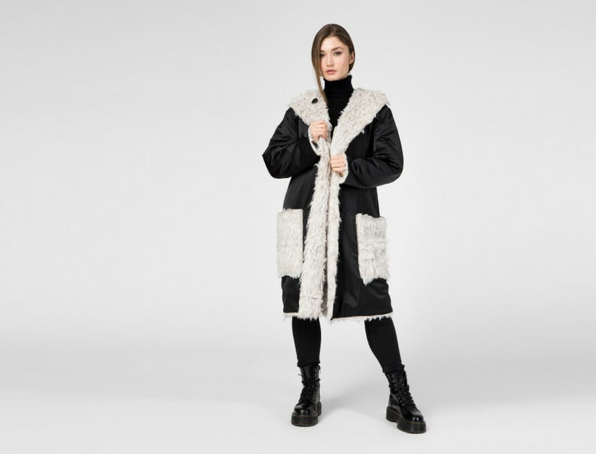 Hemp Fur Middle Length Coat