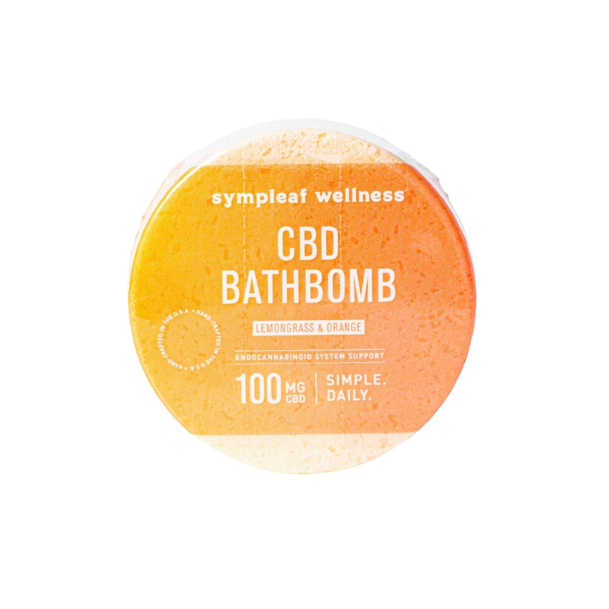 Sympleaf 100mg CBD Bath Bomb Puck - Lemongrass Orange