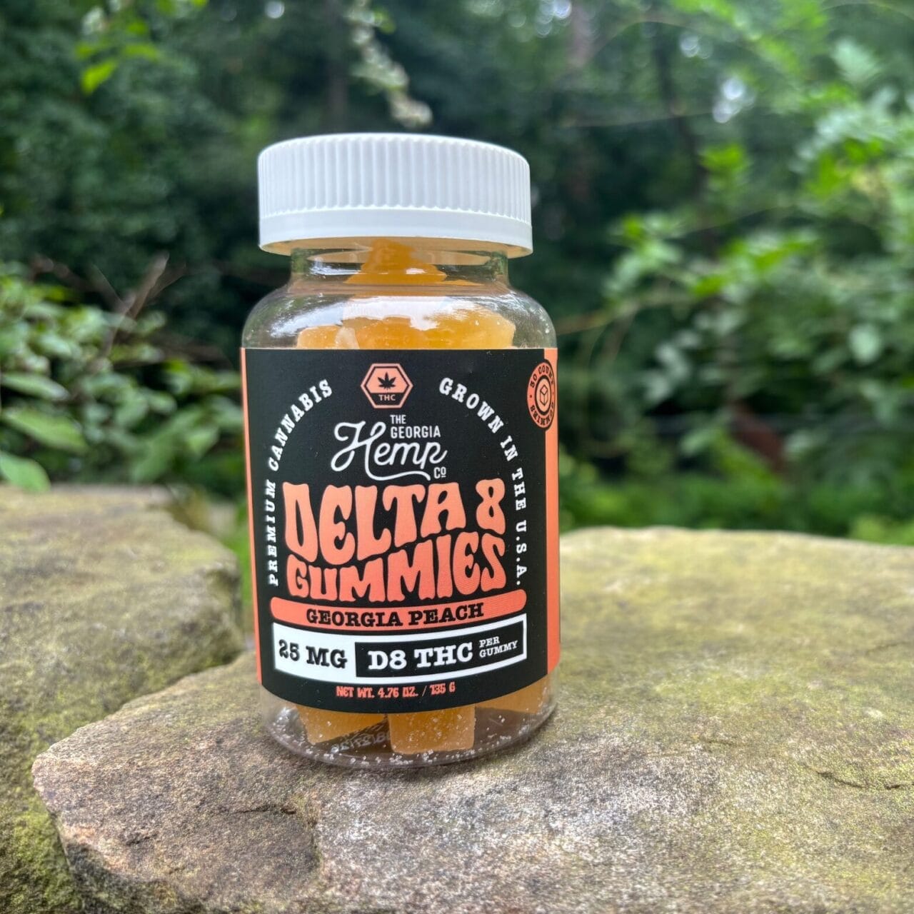 25mg Delta 8 Gummies - Peach - 30ct - Image 3