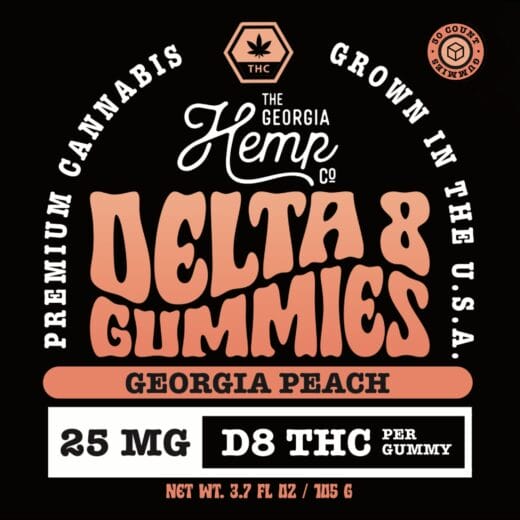 25mg Delta 8 Gummies - Peach - 30ct